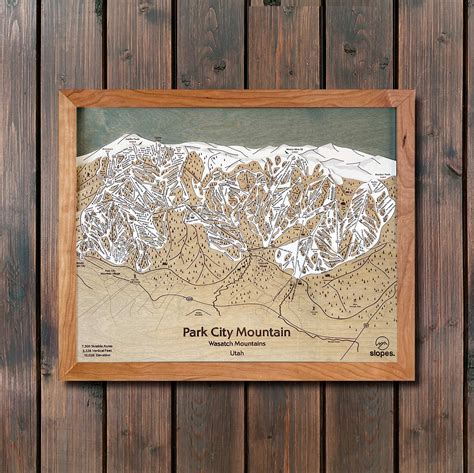 Park City Utah Ski Trail Map | 3D Wooden Trail Map Art – Slopes ...