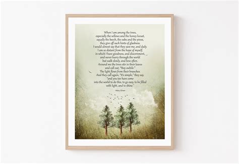 Mary Oliver Poem , When I Am Among the Trees , Nature Lover Gift ,printable Quote , Printable ...