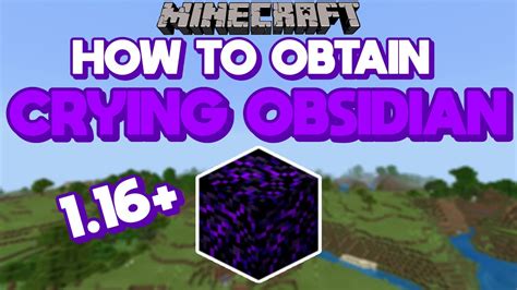 How To Get Crying Obsidian In Minecraft - In this video we dive into all of the ways to obtain ...