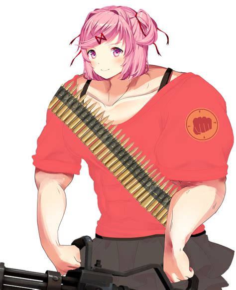 Buffsuki but she's cosplaying Heavy from TF2 : r/DDLC