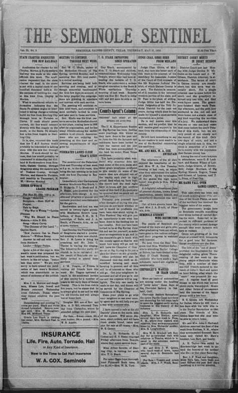 The Seminole Sentinel (Seminole, Tex.), Vol. 20, No. 9, Ed. 1 Thursday ...