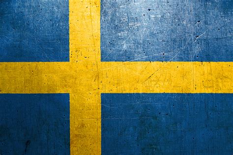 Flag Of Sweden With An Old Vintage Metal Texture Stock Illustration ...