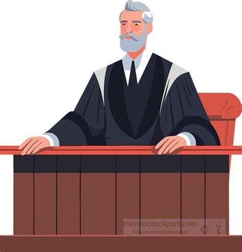 Law and Legal Clipart-courtroom judge sits behind the bench