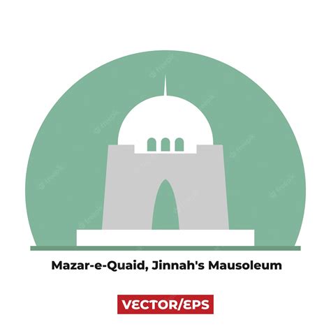 Premium Vector | Mazar-e-quaid with isolated background vector illustration