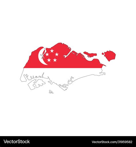 Singapore map flag Royalty Free Vector Image - VectorStock