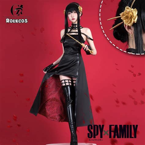 Anime Spy Family Yor Forger Cosplay Killer Assassin Gothic Halter Black ...