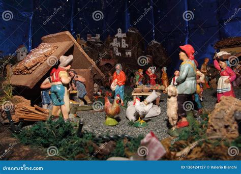 The Statues of the Traditional Italian Nativity Scene Stock Image ...