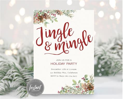 Jingle & Mingle Holiday Party Invitation Christmas - Etsy