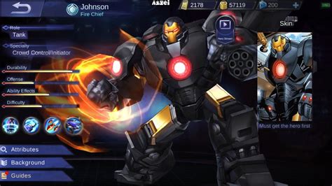 Mobile Legends Johnson marvel design and skin - YouTube