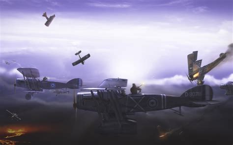 dogfight, The, First, World, War, Planes, Shooting, Night, Military Wallpapers HD / Desktop and ...