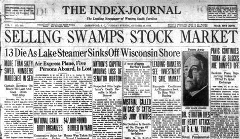 The Great Depression newspaper headlines: Turmoil & uncertainty after the 1929 stock market ...