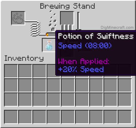 How to make a Potion of Swiftness (8:00 - Speed) in Minecraft