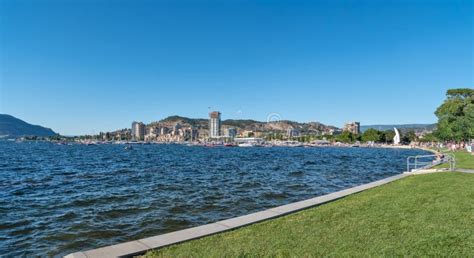 Waterfront Walkway through the Park in Downtown of Kelowna Stock Image ...