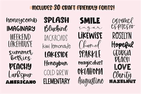 Crafty font bundle 30 fonts – Artofit