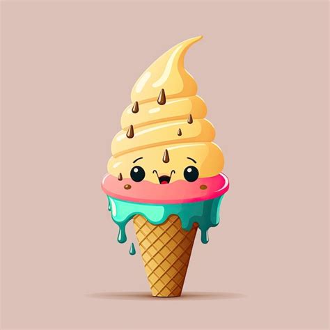 Premium Photo | Appetizing ice cream on a color background color illustration generative ai