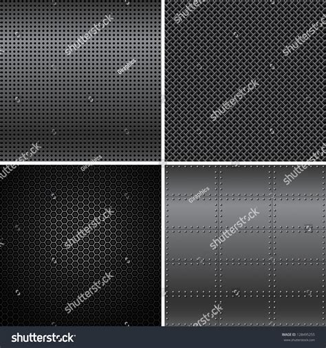 Black Metal Textures Vector Black Metal Stock Vector (Royalty Free) 128495255 | Shutterstock