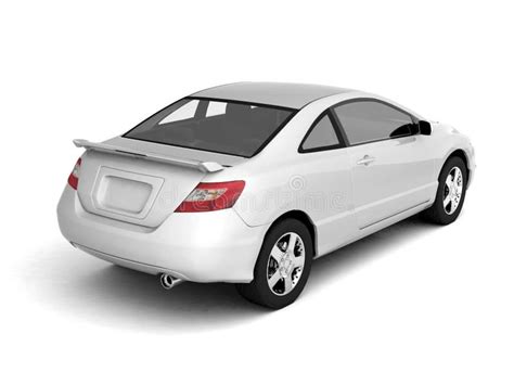 Compact White Car Back View Stock Photo - Image: 10034820