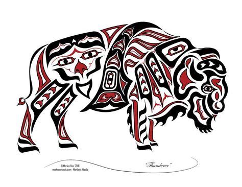 "Thunderer" - New Haida/Tlingit Style, Native American Bison, Buffalo ...