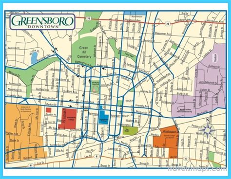 Map of Greensboro North Carolina - TravelsMaps.Com