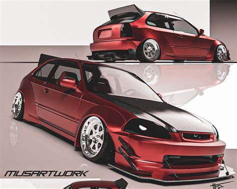 Honda Civic Ek Coupe Slammed