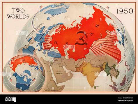 1950 ussr two worlds map hi-res stock photography and images - Alamy