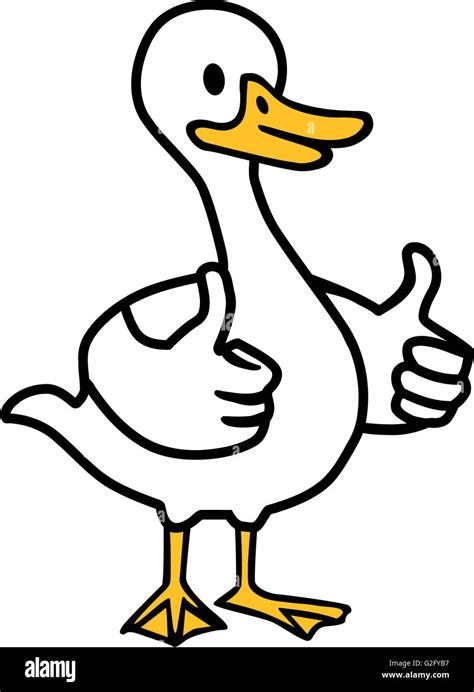 Cartoon Goose with thumbs up Stock Photo - Alamy