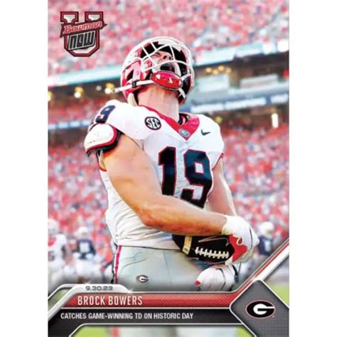 NCAA Georgia Bulldogs 2023 Bowman U NOW Football Single Card Brock ...