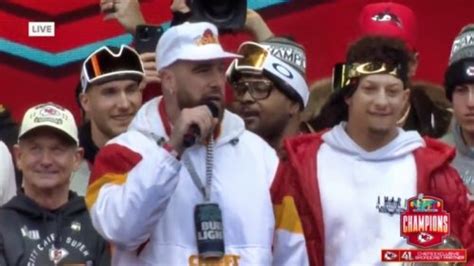 Travis Kelce Speech At Super Bowl Parade - Image to u