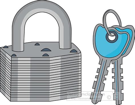 Tools Clipart - pad-lock-and-keys-clipart - Classroom Clipart