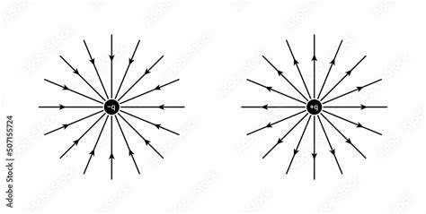 positive and negative charge diagram in physics Stock Vector | Adobe Stock