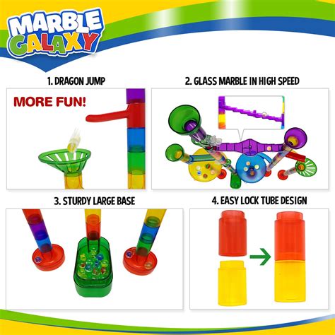 Marble Run Sets for Kids - Marble Galaxy Fun Run Set Game - Translucent Marble Maze Race Track ...