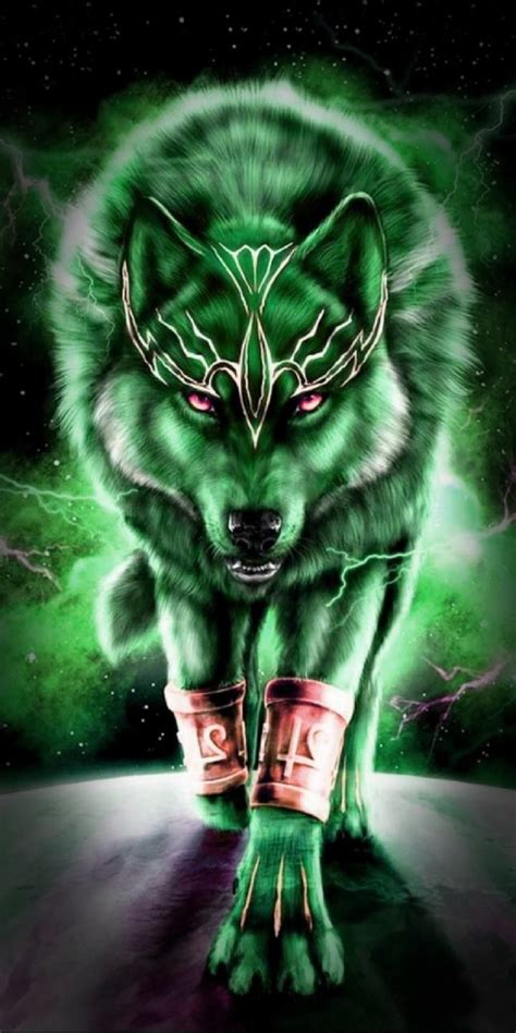 Wolf 720x1440 Backgrounds Green | Foto con animali, Pittura con lupi, Animali