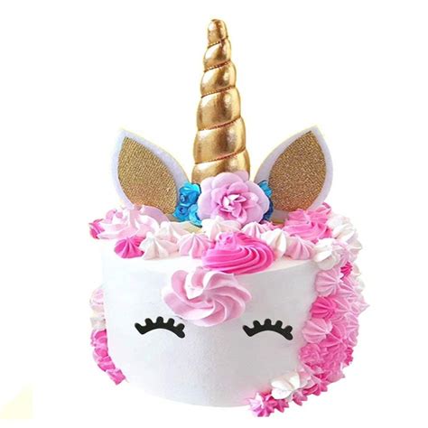 Handmade Gold Unicorn Birthday Cake Topper Set under $6! - AddictedToSaving.com