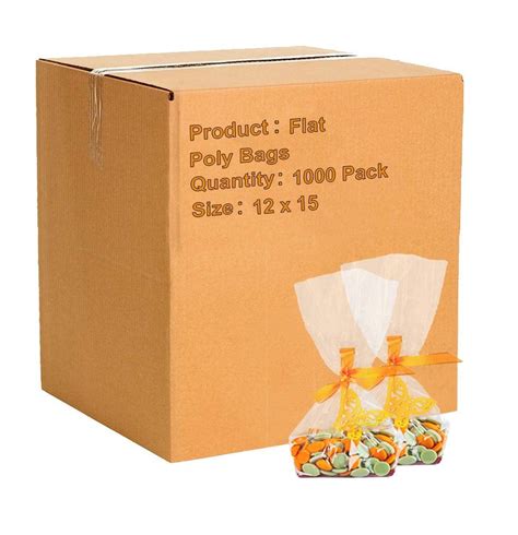 Pack of 1000 Flat Poly Bags 12 x 15. Clear Polyethylene Bags 12x15. FDA Approved, 2 mil. Open ...