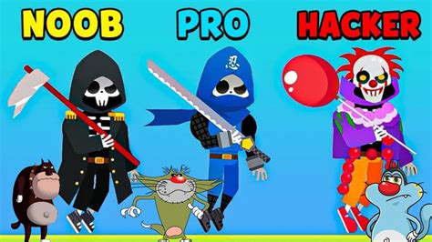 NOOB vs PRO vs HACKER Death Incoming Android iOS Oggy And Jack - YouTube