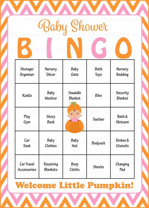 Baby Shower Bingo Free Printable - Printable Word Searches