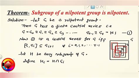 Subgroup of Nilpotent Group is Nilpotent || Theorem on Nilpotent Group ...