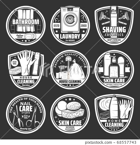 Laundry. cleaning and care vector icons, signs - Stock Illustration [68557743] - PIXTA