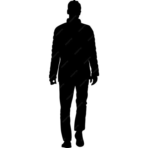 Premium Vector | Silhouette of a walking man on a white background