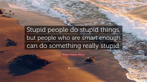 Robert Charles Wilson Quote: “Stupid people do stupid things, but ...