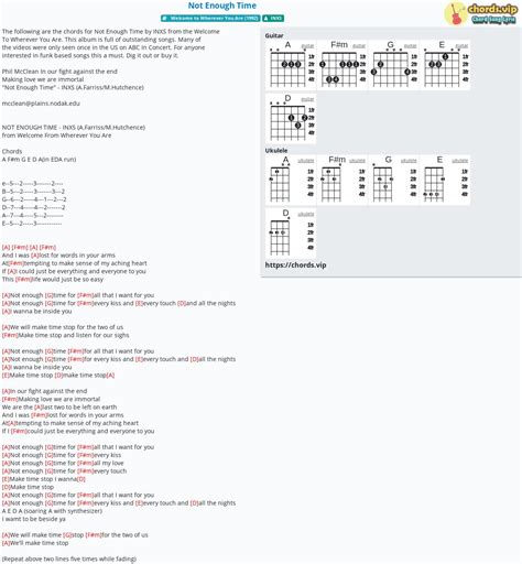 Chord: Not Enough Time - tab, song lyric, sheet, guitar, ukulele ...