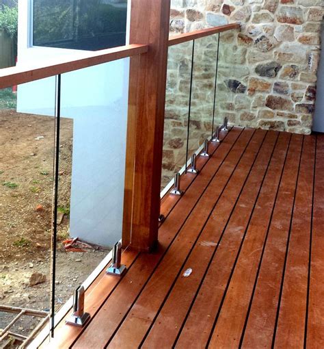 Image result for timber deck GLASS BAlustrade side mounted channel | Glass railing deck, Glass ...