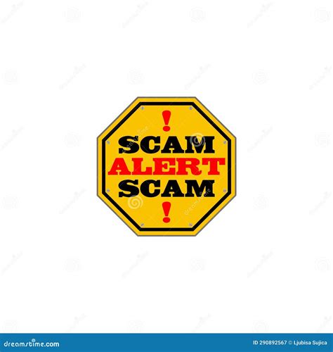 Scam Alert Yellow Sign Isolated on White Background. Yellow Road Sign ...