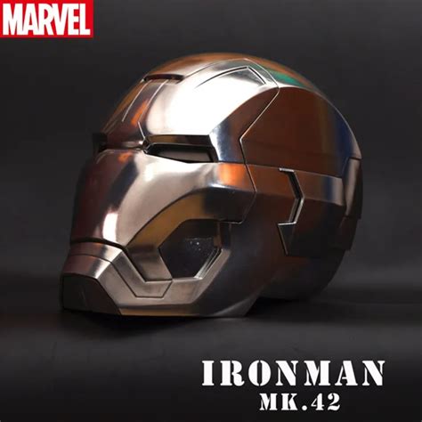 Marvel Iron Man Helmet 1:1 MK42 LED Light Up Ironman Manual/Electronic ...