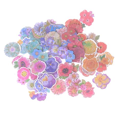 Decorative Korean Stationery Golding Flowers Washi Stickers ...