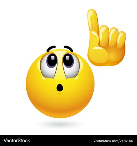 Smiley pointing his hand up Royalty Free Vector Image
