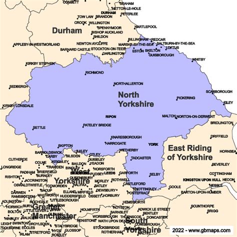 North Yorkshire County Boundaries Map