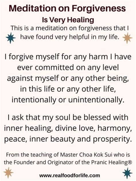 Meditation on Forgiveness For You and Me Is Always Very Healing