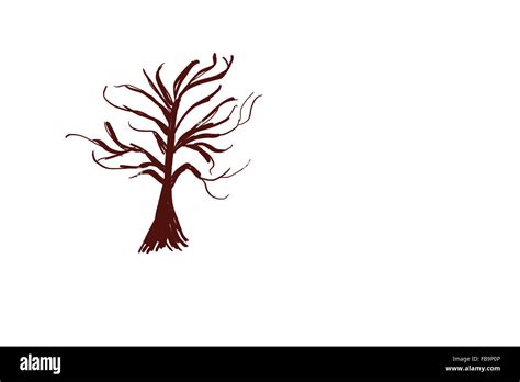 Simplistic drawing of tree with empty branches Stock Photo - Alamy