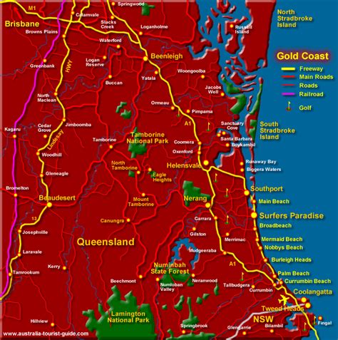 Gold Coast Map Queensland